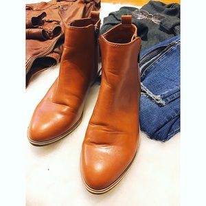 Chaps  cognac leather booties